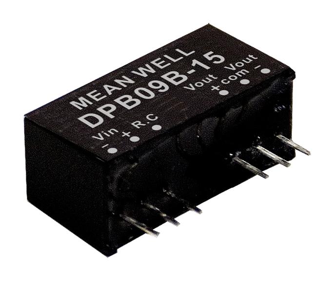 DPB09B-15 DC-DC CONVERTER, 2 O/P, 9W MEAN WELL