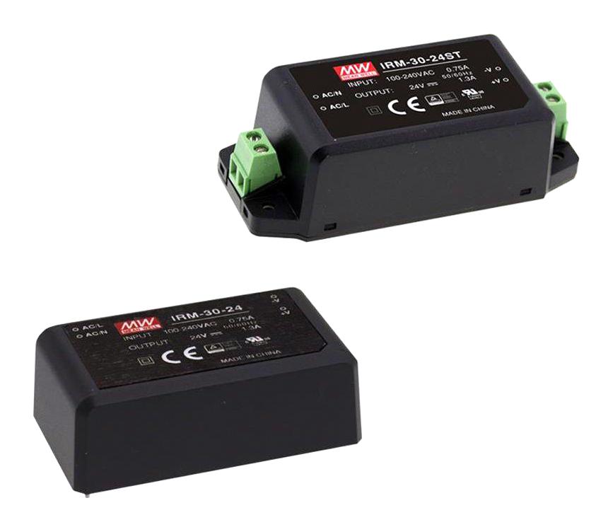 IRM-30-24ST POWER SUPPLY, AC-DC, 24V, 1.3A MEAN WELL