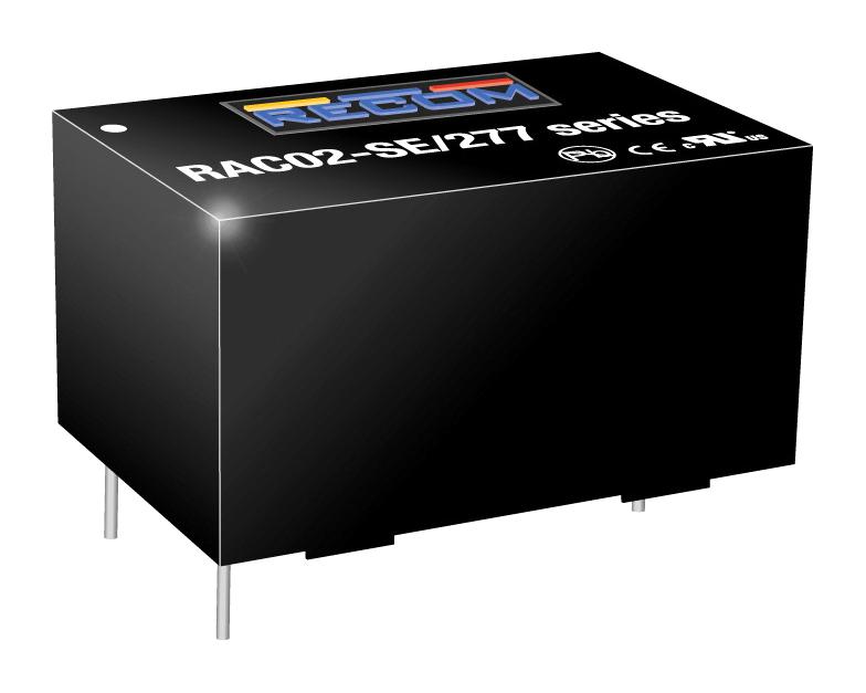 RAC02-05SE/277/W POWER SUPPLY, AC-DC, 5V, 0.4A RECOM POWER