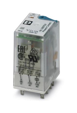 REL-IR2/24DC/2X21 POWER RELAY, DPDT, 2A, 250A PHOENIX CONTACT