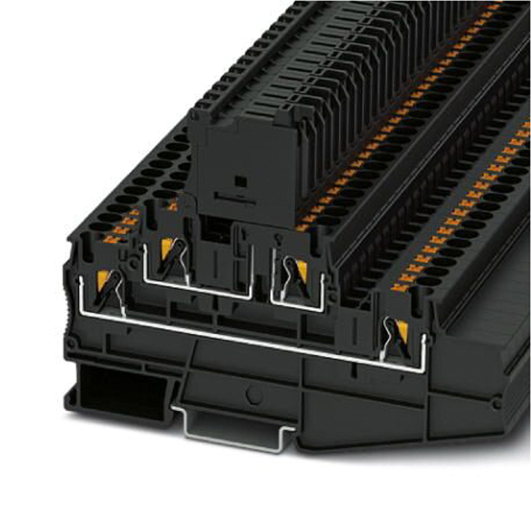 PT 4-L/HESILED 24 (5X20) FUSE MODULAR TB, 4WAY, 10AWG, BLACK PHOENIX CONTACT