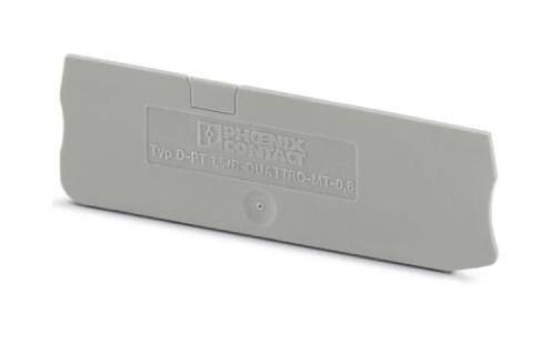 D-PT 1,5/S-QUATTRO-MT-0,8 END COVER, KNIFE DISCONNECT TB, GREY PHOENIX CONTACT