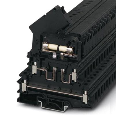 UKK 5-HESILA 250 (6,3X32) FUSE MODULAR TB, 4WAY, 12AWG, BLACK PHOENIX CONTACT