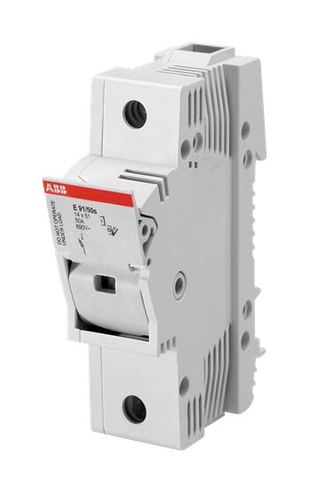 E91N/50S DIN RAIL FUSE HOLDER, 1P+N, 50A, 600V ABB