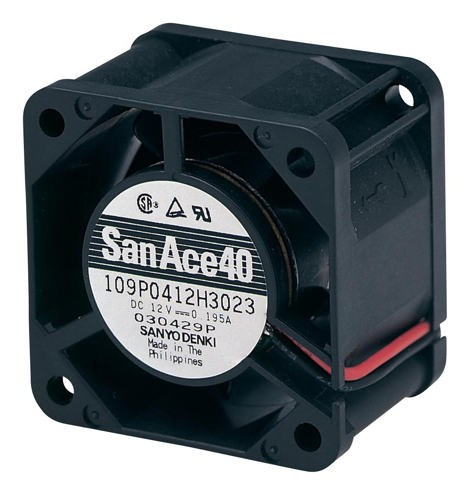 109P0424H3D01 AXIAL FAN, 40MM, 0.32M3/MIN, 37DBA, 24V SANYO DENKI