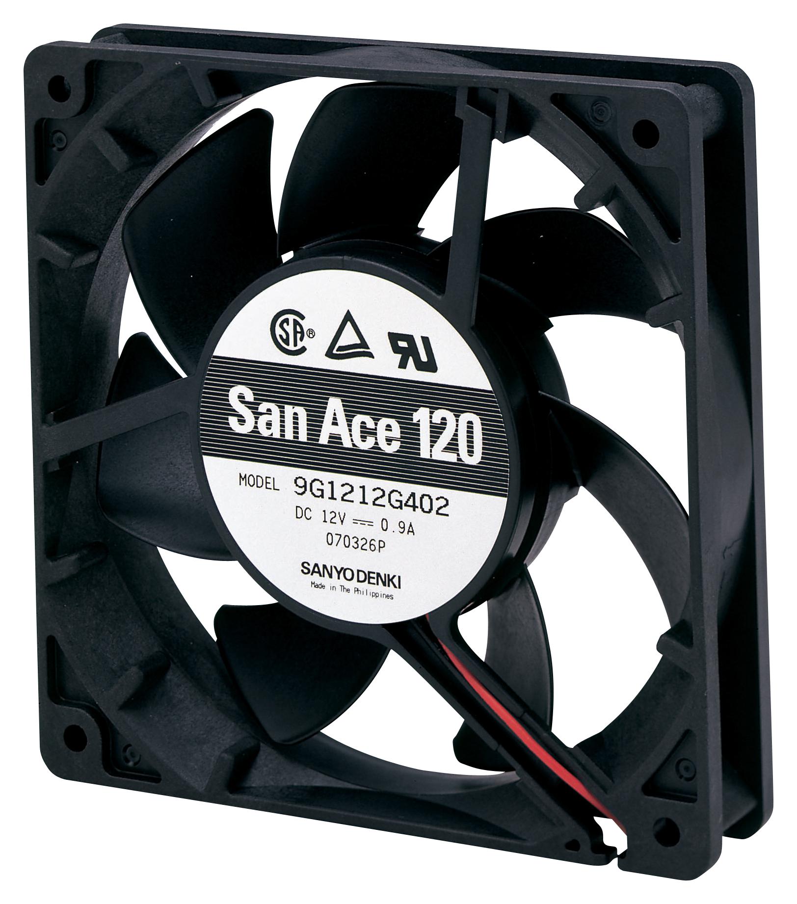 9G1224M4021 AXIAL FAN, 120MM, 1.66M3/MIN, 29DBA, 24V SANYO DENKI