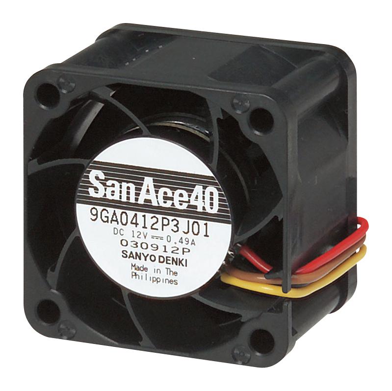 9GA0412P3G01 AXIAL FAN, 40MM, 0.61M3/MIN, 53DBA, 12V SANYO DENKI