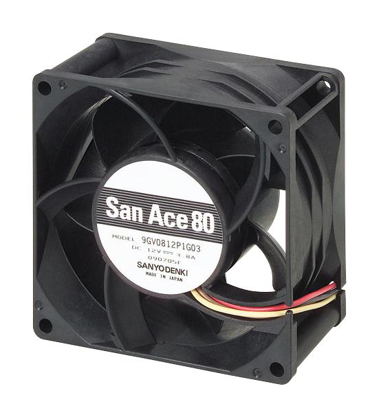 9GV0848P1G03 AXIAL FAN, DC, 80MM, 48V, 138CFM, 65DBA SANYO DENKI