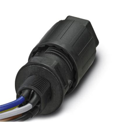 QPD W 4PE2,5 6-11 M25 1,0 BK CIR CABLE, QUICKON-FREE END, 4+PE, 1M PHOENIX CONTACT