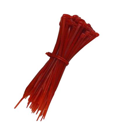 PELB0160 CABLE TIE, NYLON 6.6, 300MM, RED, PK100 PRO ELEC