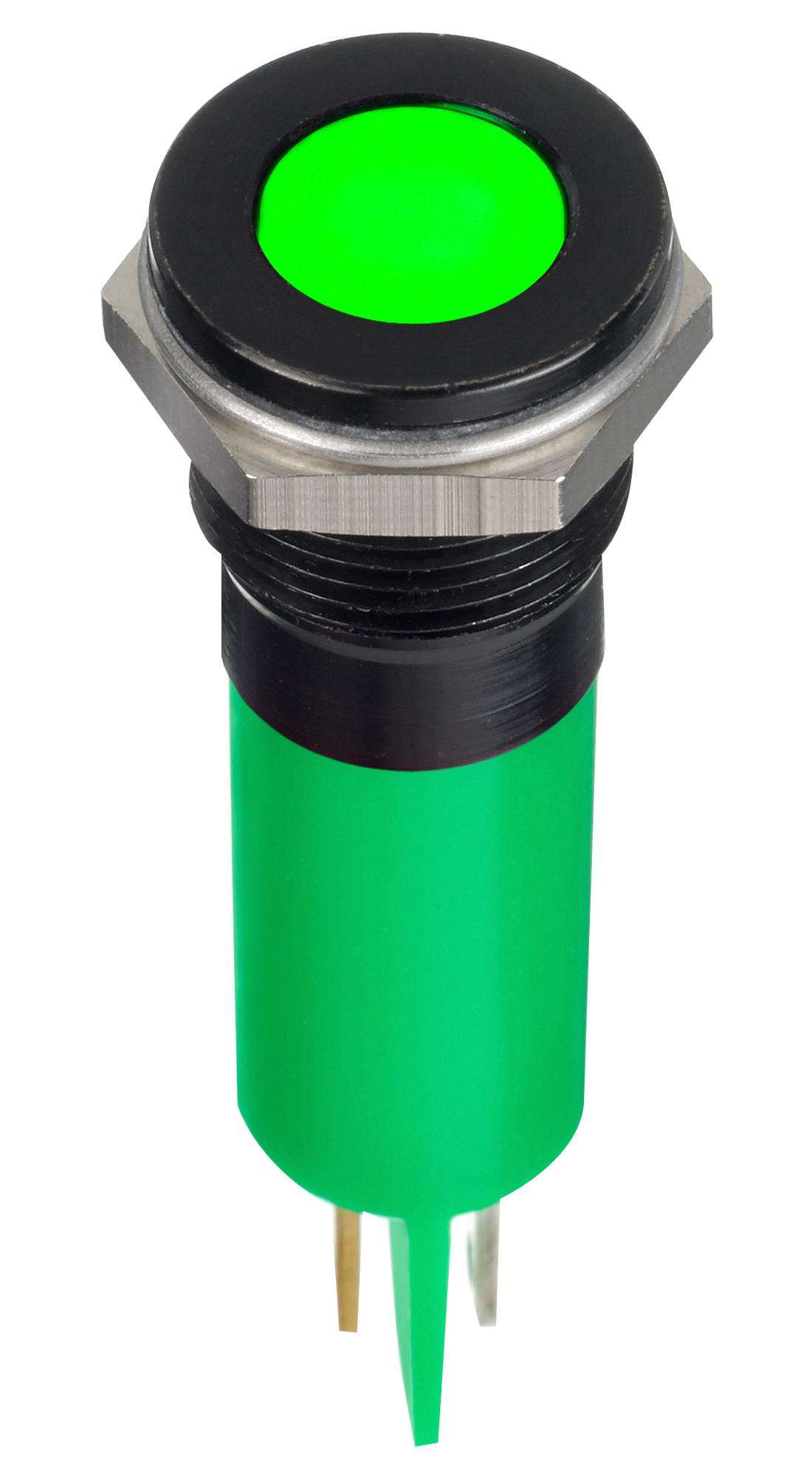 Q12F1BXXHG12E LED PANEL INDICATOR, GREEN, 12MM, 12VDC APEM