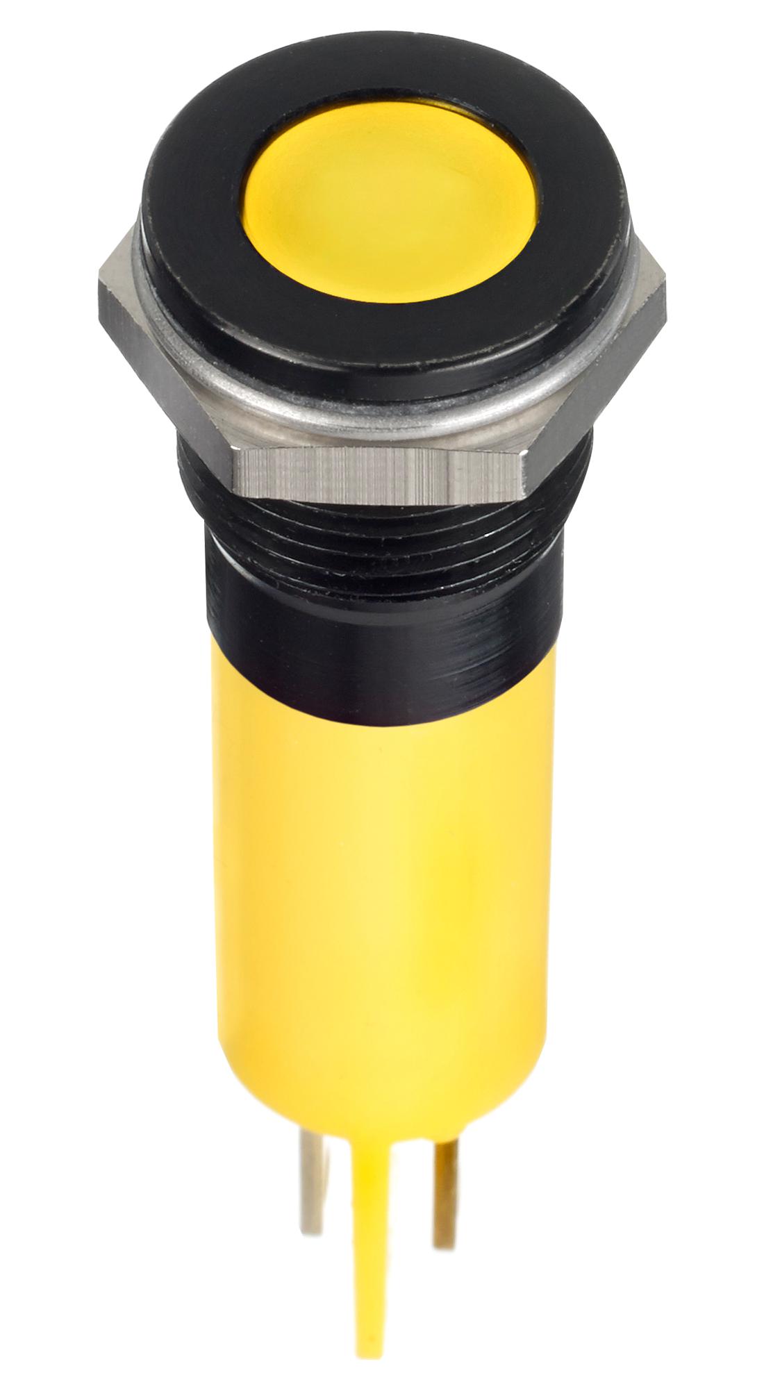 Q12F1BXXHY24E LED PANEL INDICATOR, YELLOW, 12MM, 24VDC APEM