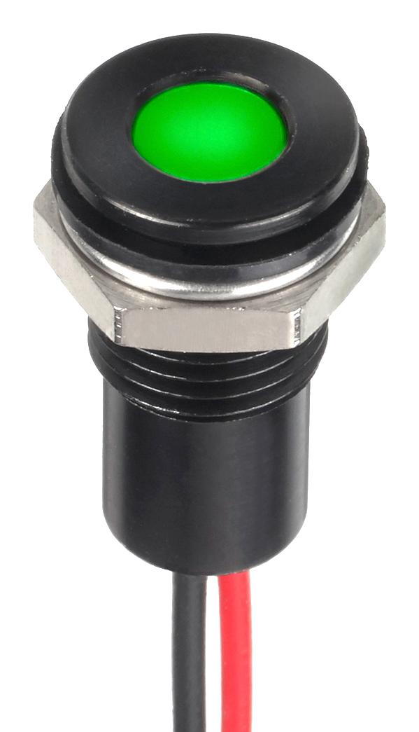 Q6F5BXXHG24E LED PANEL INDICATOR, GREEN, 6MM, 24VDC APEM
