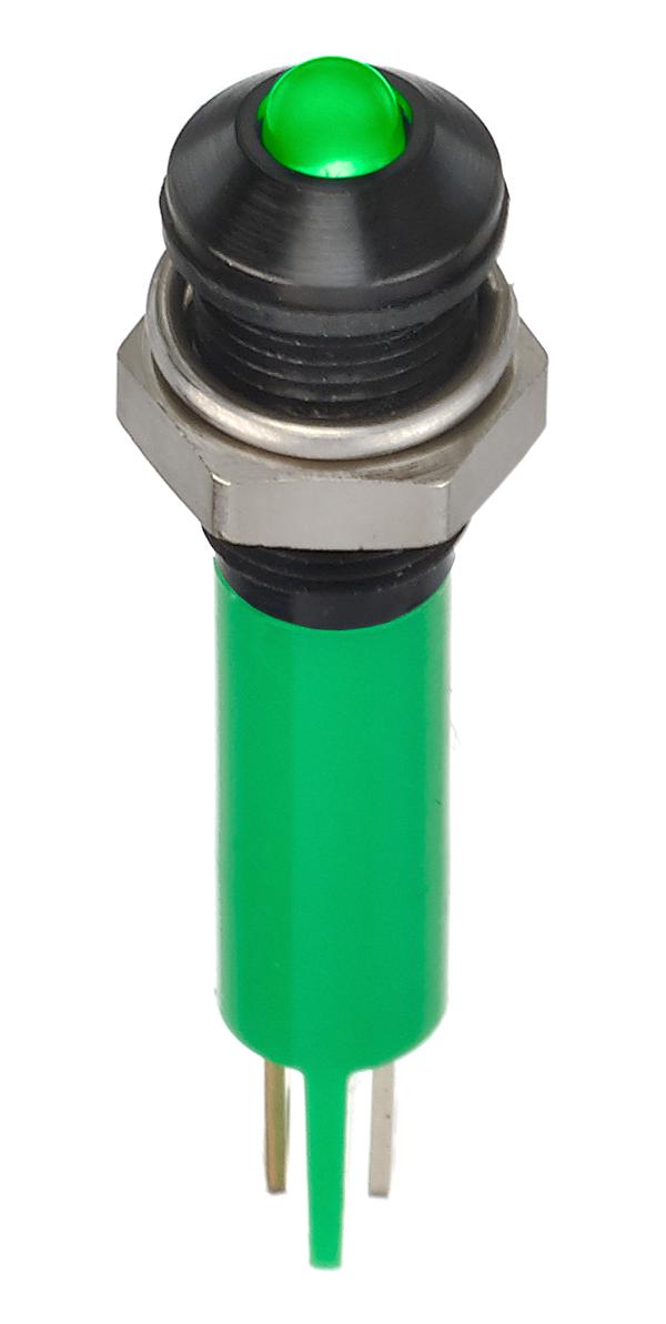 Q6P1BXXHG12E LED PANEL INDICATOR, GREEN, 6MM, 12VDC APEM