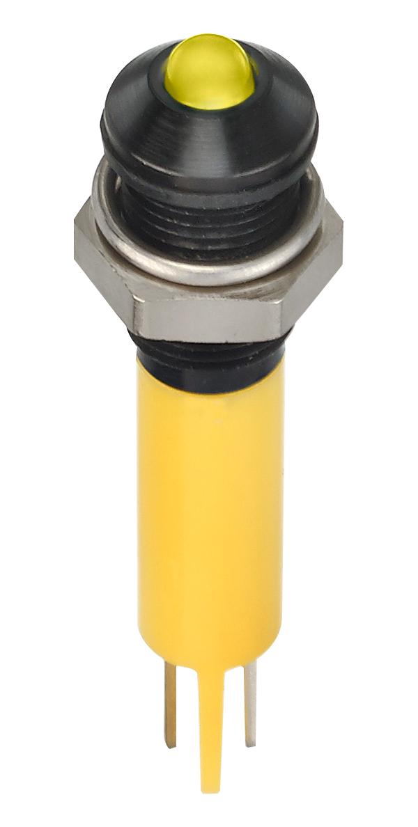 Q6P1BXXHY12E LED PANEL INDICATOR, YELLOW, 6MM, 12VDC APEM