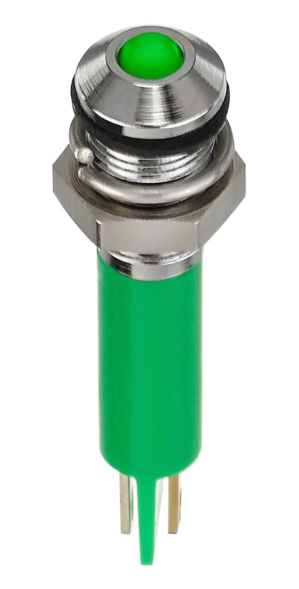 Q6P1CXXHG02E LED PANEL INDICATOR, GREEN, 6MM, 3.2V APEM