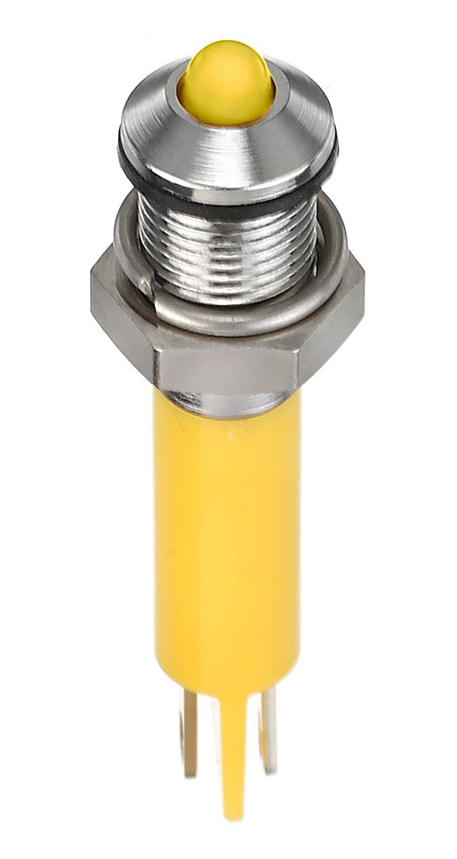 Q6P1CXXHY02E LED PANEL INDICATOR, YELLOW, 6MM, 2V APEM
