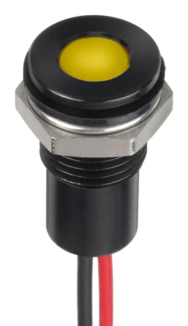 Q8F5BXXHY24E LED PANEL INDICATOR, YELLOW, 8MM, 24VDC APEM