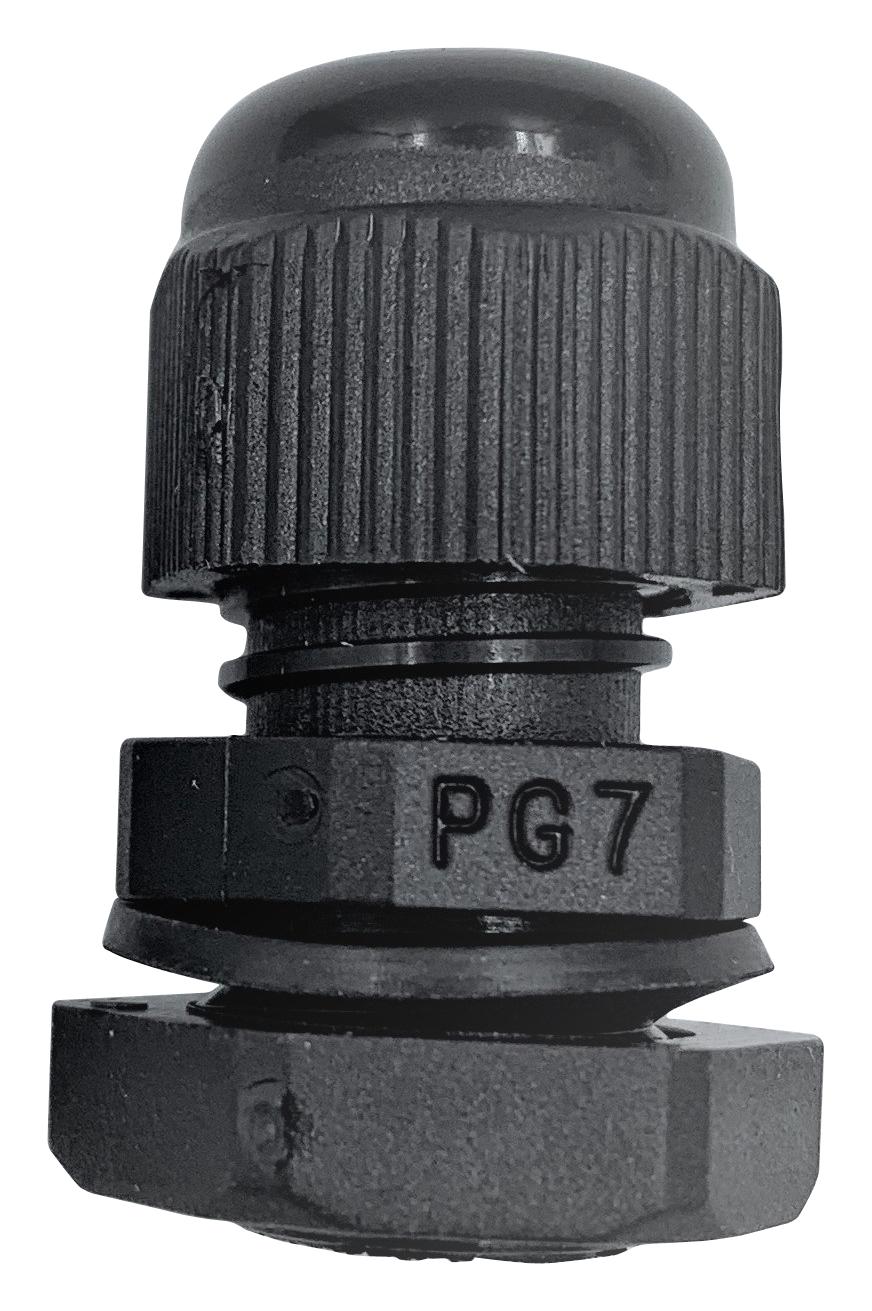 PELB0279 CABLE GLAND, PA/NBR, 3MM-6.5MM, BLACK PRO ELEC