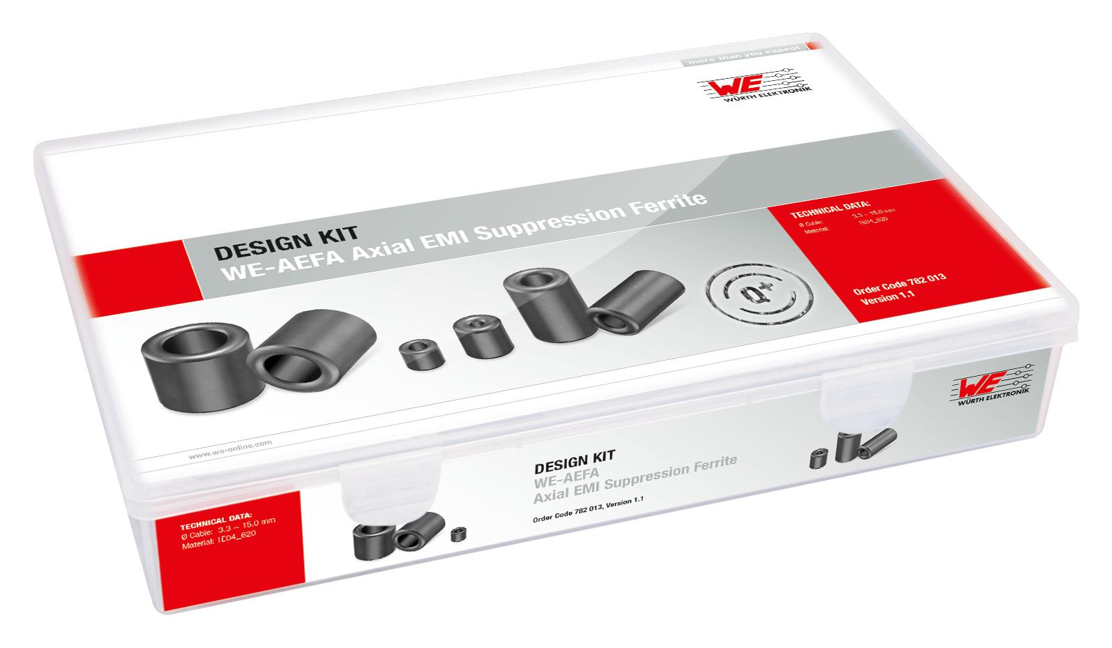 782013 DESIGN KIT, AXIAL EMI SUPP FERRITE, 57PC WURTH ELEKTRONIK