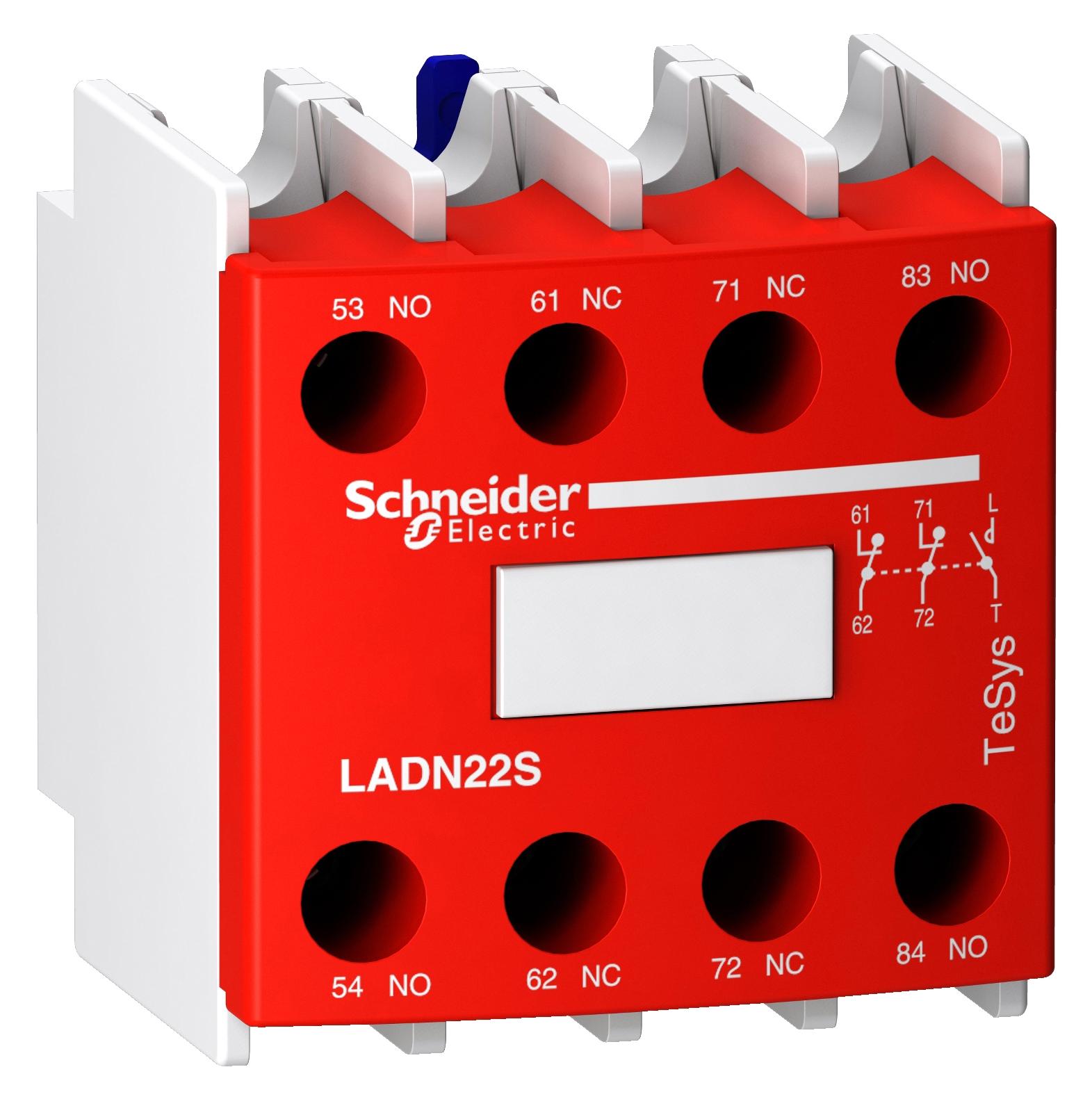 LADN22S AUXILIARY CONTACT BLOCK, 2NO/2NC, 690VAC SCHNEIDER ELECTRIC