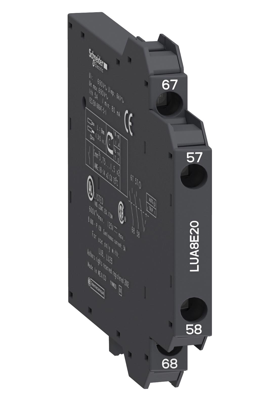 LUA8E20 AUXILIARY CONTACT BLOCK, 1NO/1NC, 690VAC SCHNEIDER ELECTRIC