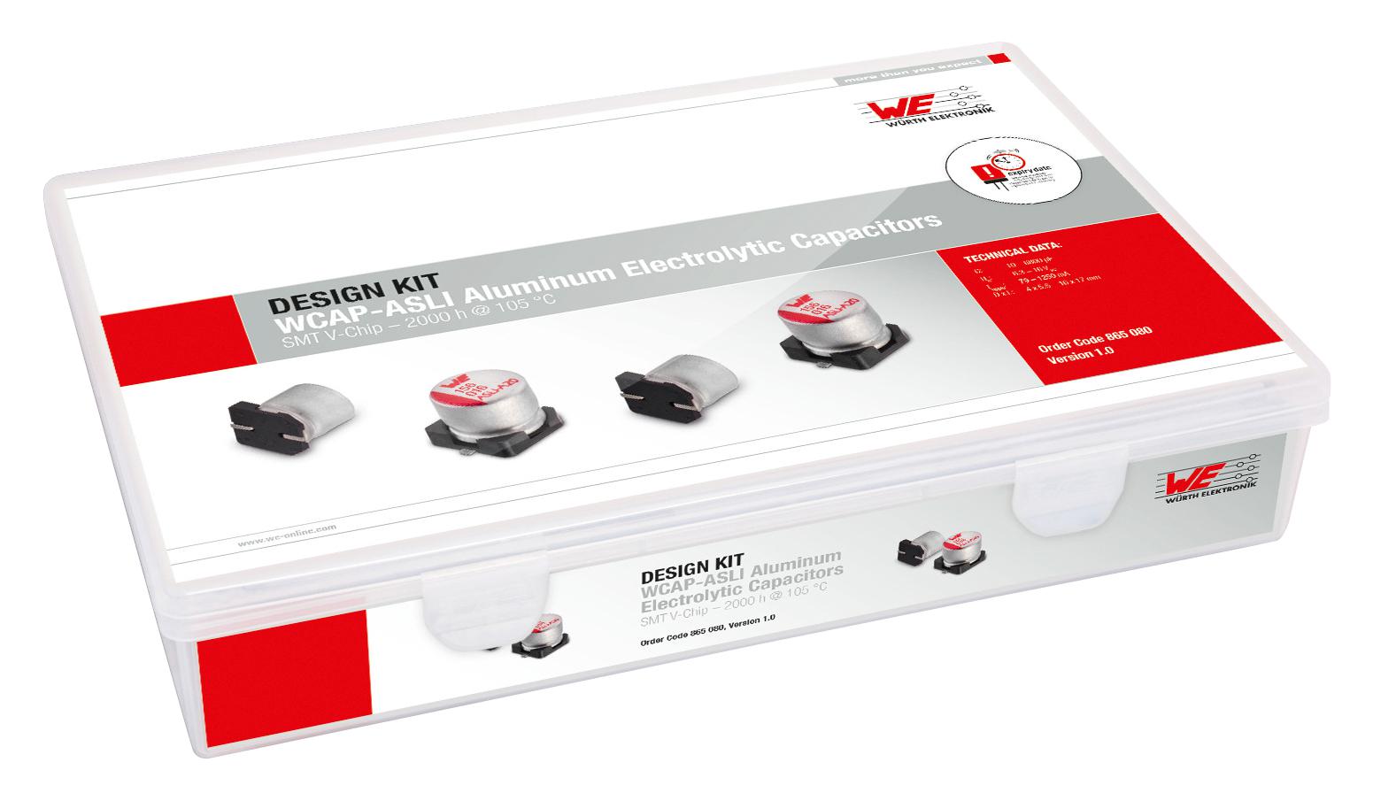 865080 ALUMINUM ELECTROLYTIC CAP DESIGN KIT WURTH ELEKTRONIK