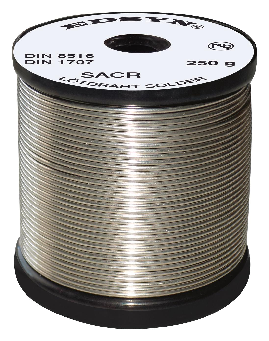 SACR5250 SOLDER WIRE, SN/AG/CU, 0.5MM, 250G EDSYN
