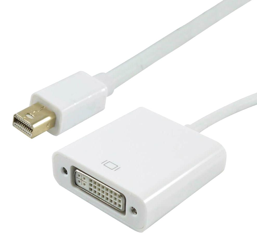 2409EMD MINI DP PLUG TO DVI SOCKET ADAPTOR, WHT VIDEK