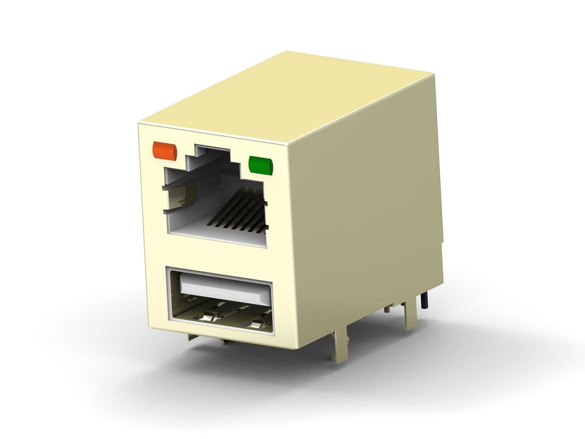 4-1775855-2 CONN, RJ45 JACK W/USB, 8P8C, 1X1, CAT3 TE CONNECTIVITY