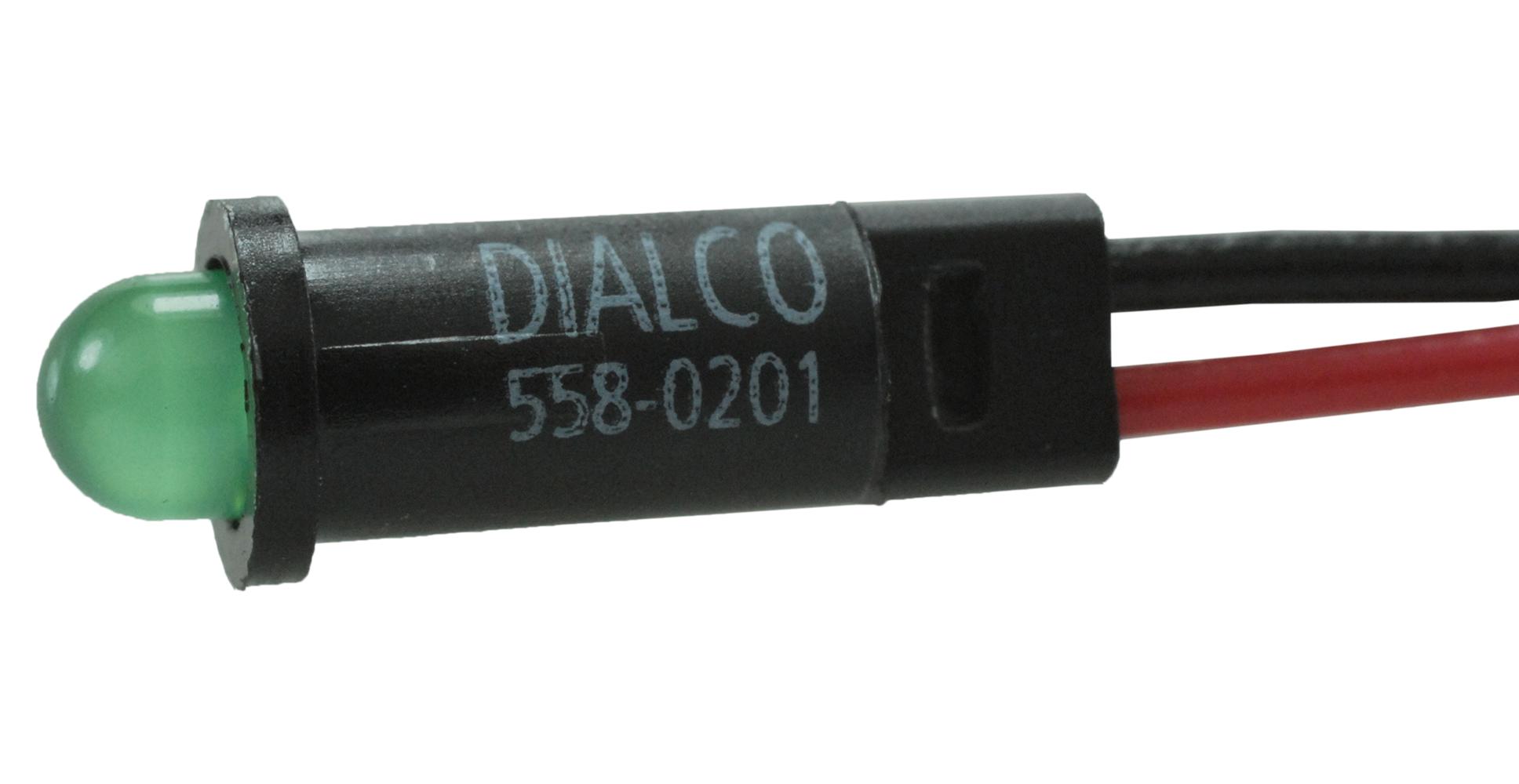 558-0201-003F PANEL INDICATOR, GREEN, 3.96MM, 2.1VDC DIALIGHT