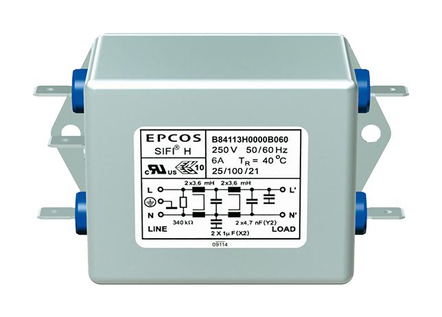 B84113H0000B116 POWER LINE FILTER, STANDARD, 16A, 250V EPCOS