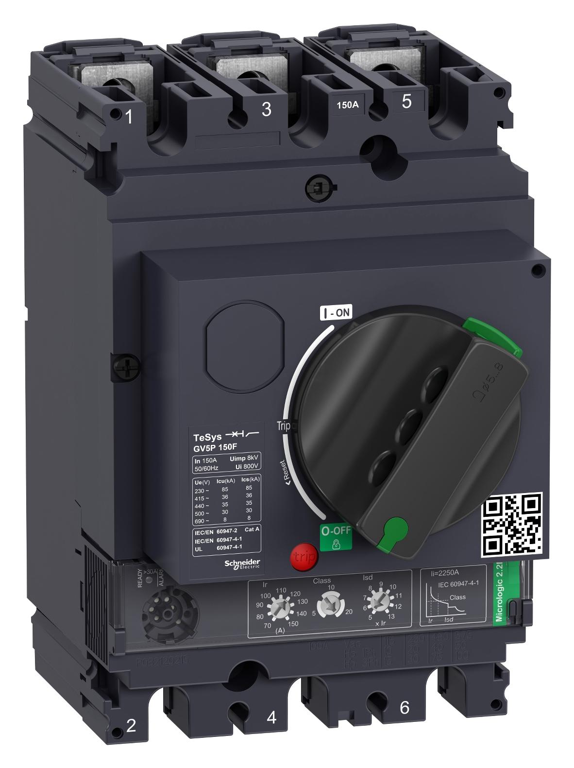 GV5P150F THERMOMAGNETIC CKT BREAKER, 3P, 150A SCHNEIDER ELECTRIC