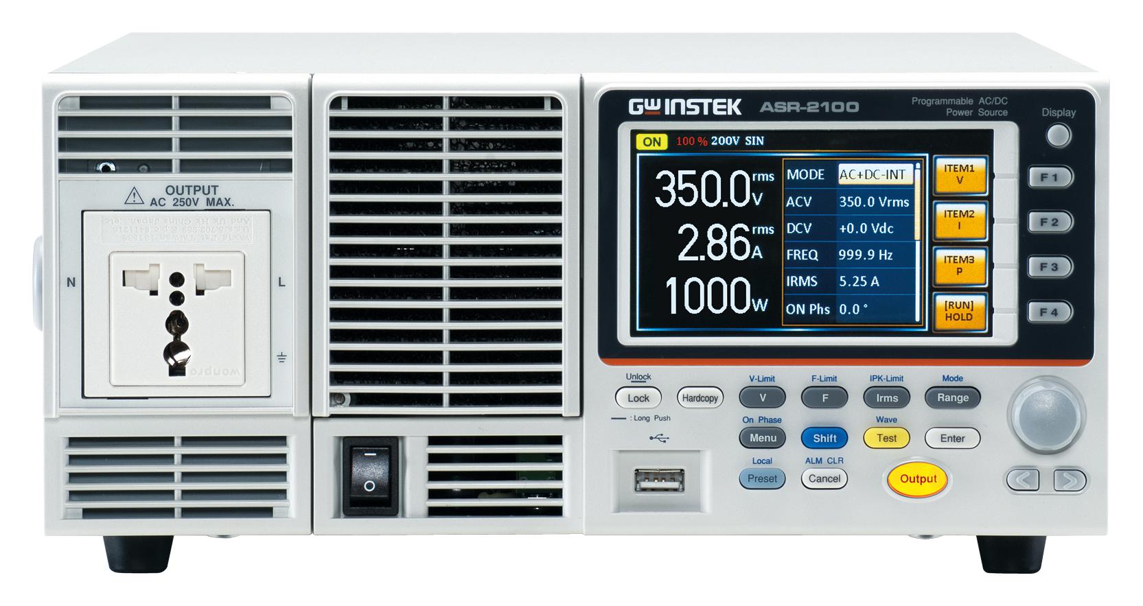 ASR-2100 (USB+LAN) BENCH POWER SUPPLY, 1CH, PROG, 10A, 350V GW INSTEK