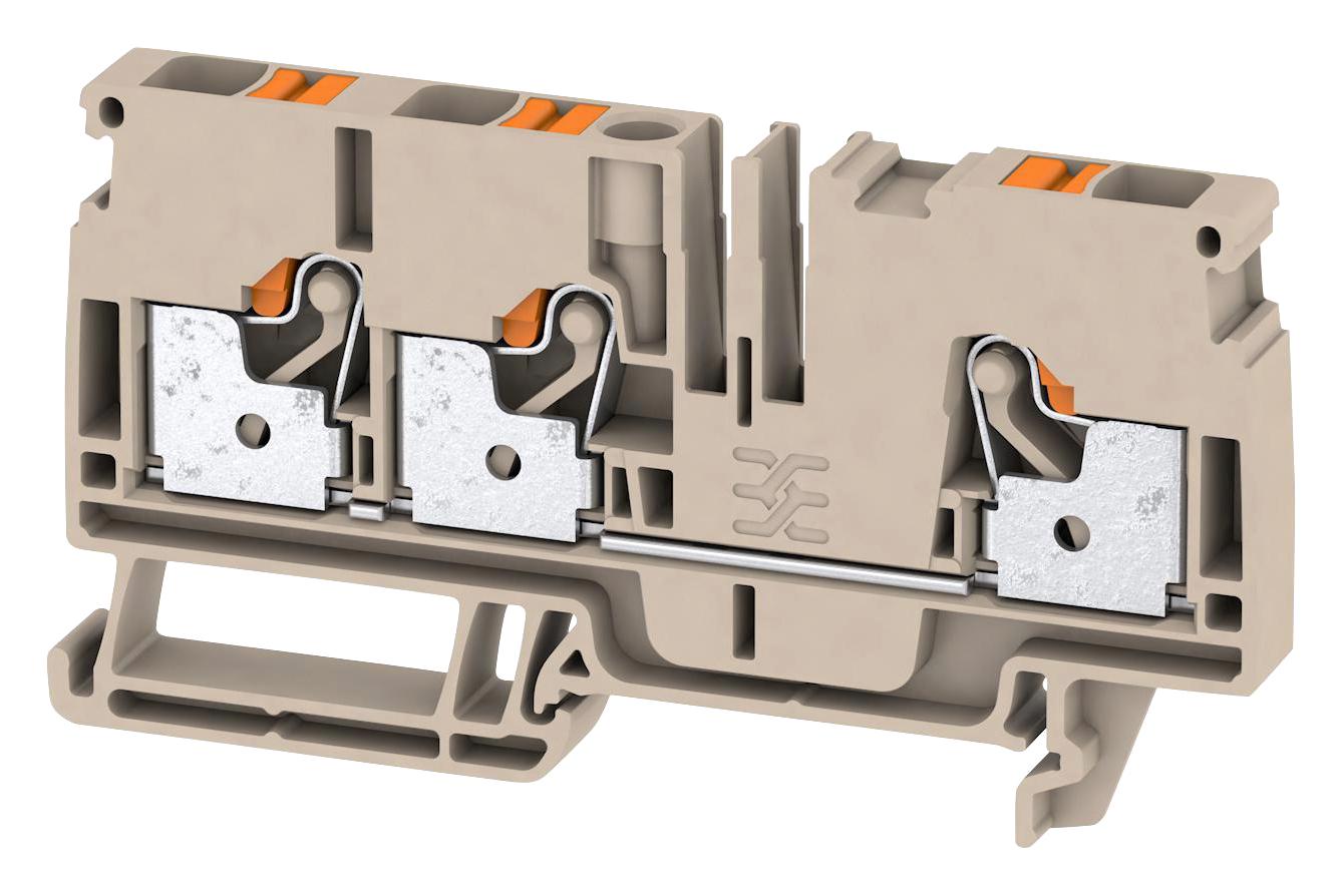 1991820000 TERMINAL BLOCK, DIN RAIL, 3POS, 8AWG WEIDMULLER