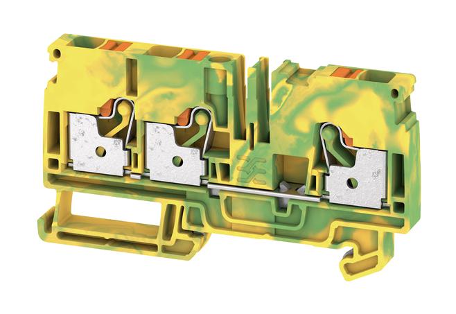 1991850000 PE TERMINAL BLOCK, DIN RAIL, 3POS, 8AWG WEIDMULLER