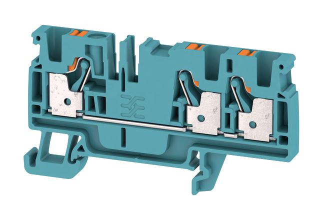 2051280000 TERMINAL BLOCK, DIN RAIL, 3POS, 12AWG WEIDMULLER