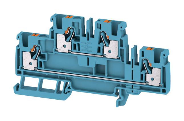 2540040000 TERMINAL BLOCK, DIN RAIL, 4POS, 12AWG WEIDMULLER