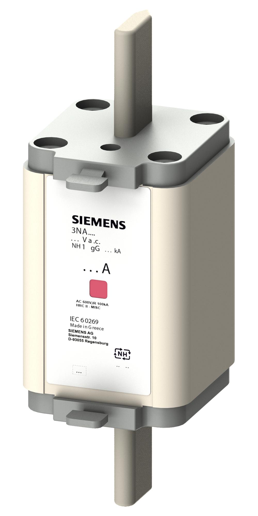 3NA6124-6 HRC FUSE, 80A, 690VAC, 440VDC, BLADE TAG SIEMENS