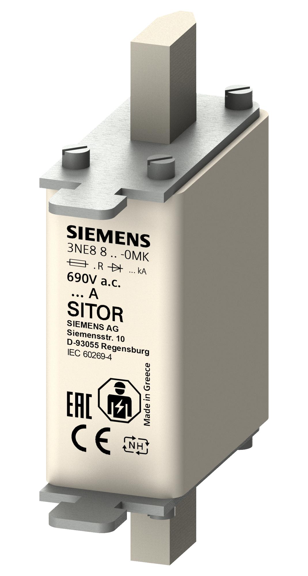 3NE8812-0MK HRC FUSE, 10A, 690VAC, 440VDC, BLADE SIEMENS