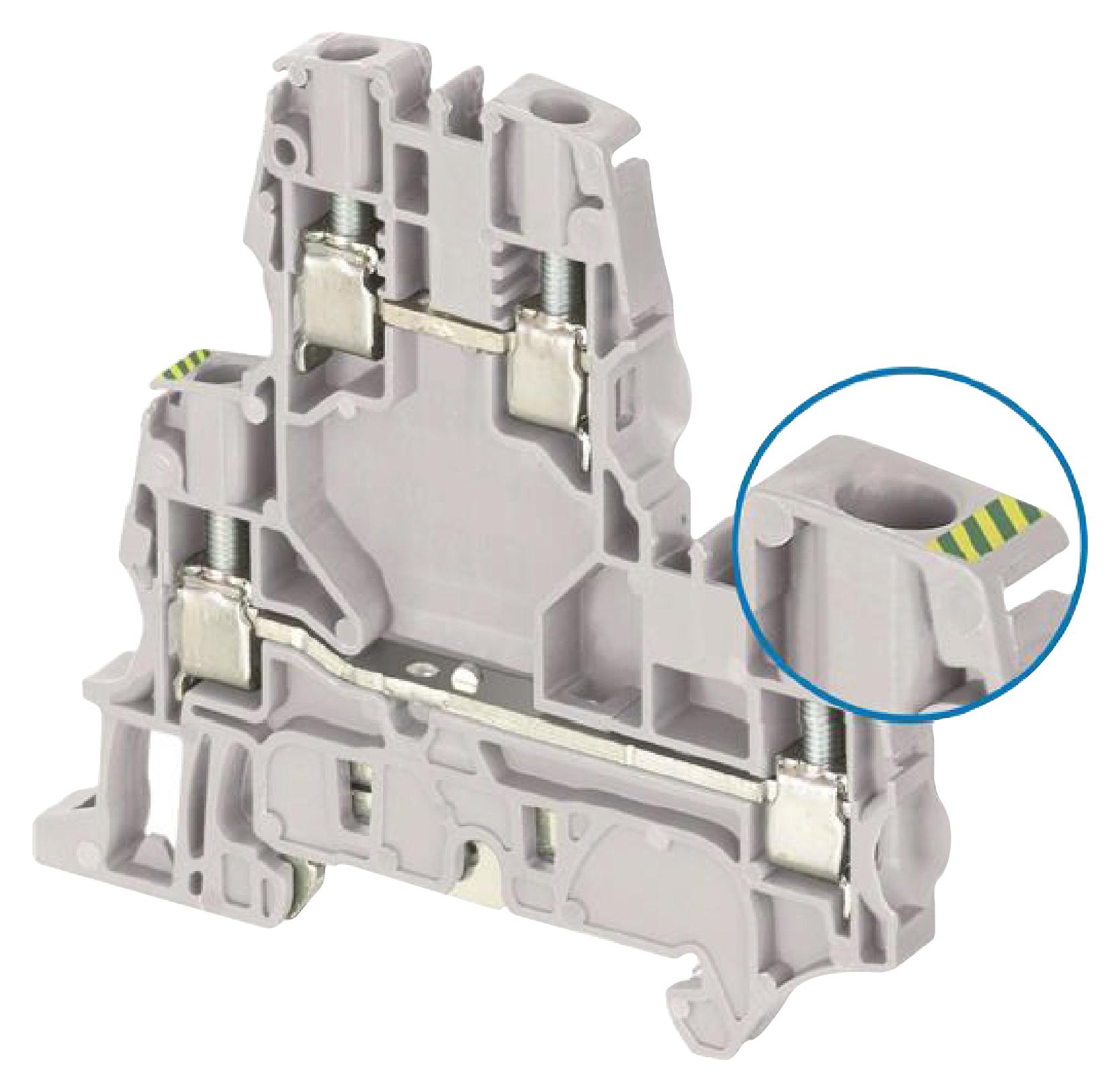 1SNK506212R0000 TERMINAL BLOCK, DIN RAIL, 4POS, 6MM2 ENTRELEC - TE CONNECTIVITY