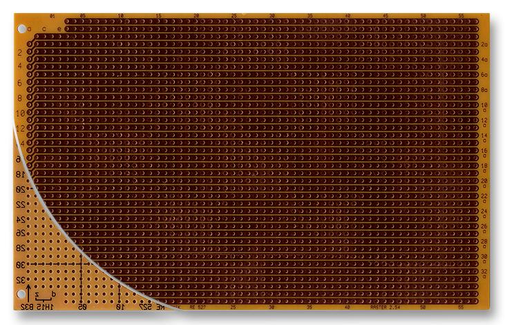 RE527-HP PCB, EUROCARD, FR2, STRIPES, 2, 54MM ROTH ELEKTRONIK