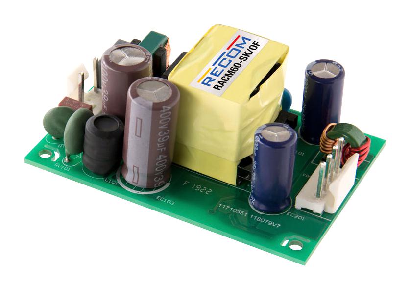 RACM60 - 12SK/OF POWER SUPPLY, AC-DC, 12V, 5A RECOM POWER