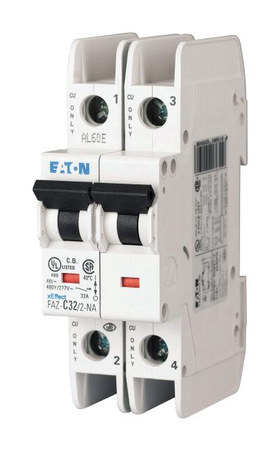 FAZ-D2/2-NA THERMAL MAG CKT BREAKER, 2P, 2A, 480V EATON MOELLER