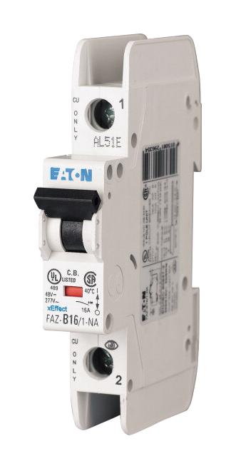 FAZ-D2/1-NA MCB, 2A, D-TYPE, SP, UL489 EATON MOELLER
