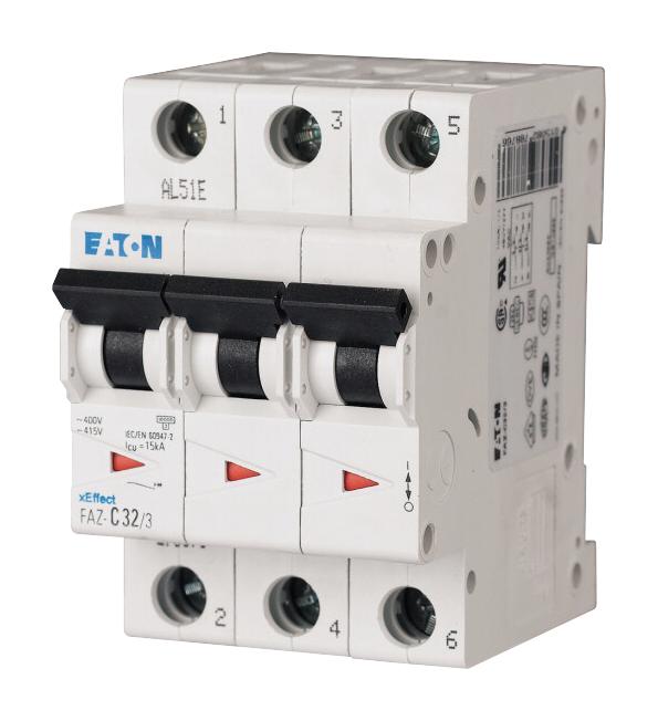 FAZ-D63/3 MCB, 63A, D-TYPE, 3P, 15KA EATON MOELLER