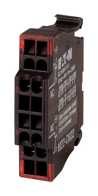 M22-CK02 CONTACT BLOCK, DPST-NC, SPRING CLAMP EATON MOELLER