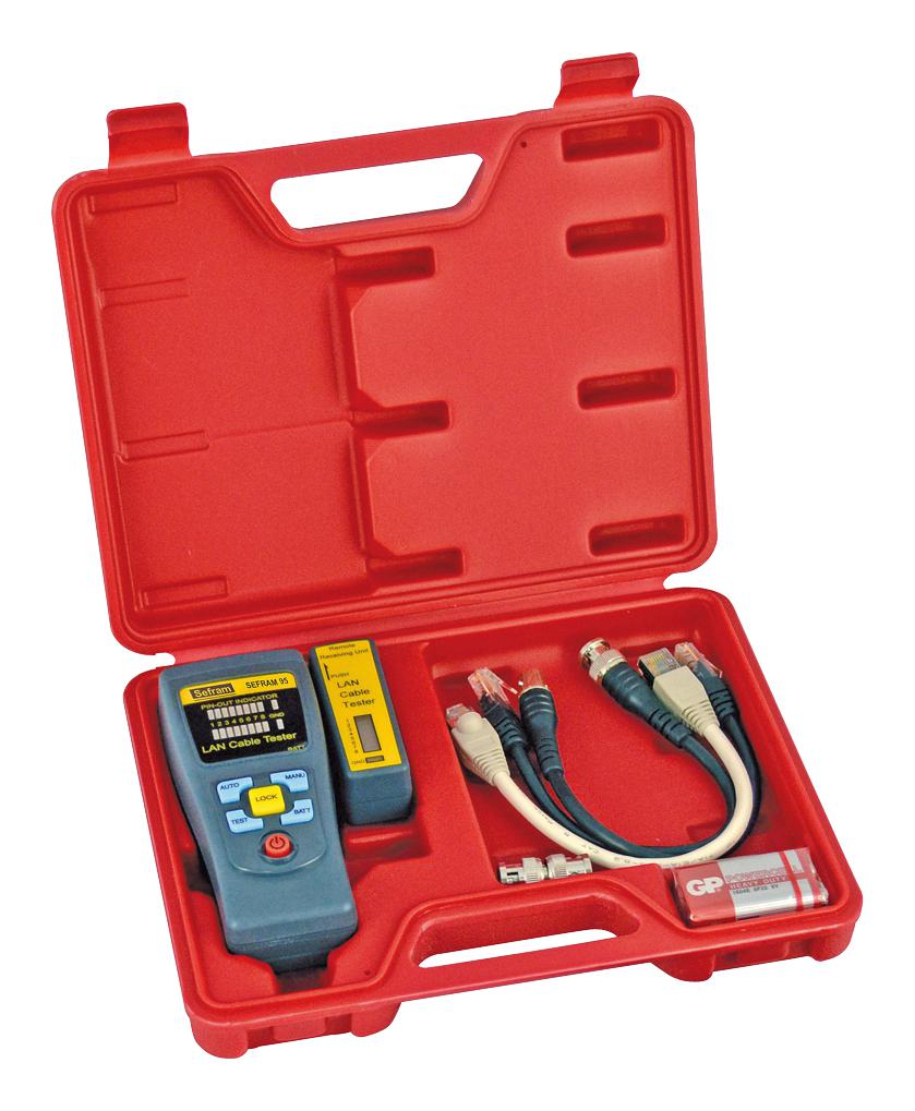 SEFRAM95 NETWORK CABLE TESTER KIT, RJ45/RJ11, LED SEFRAM