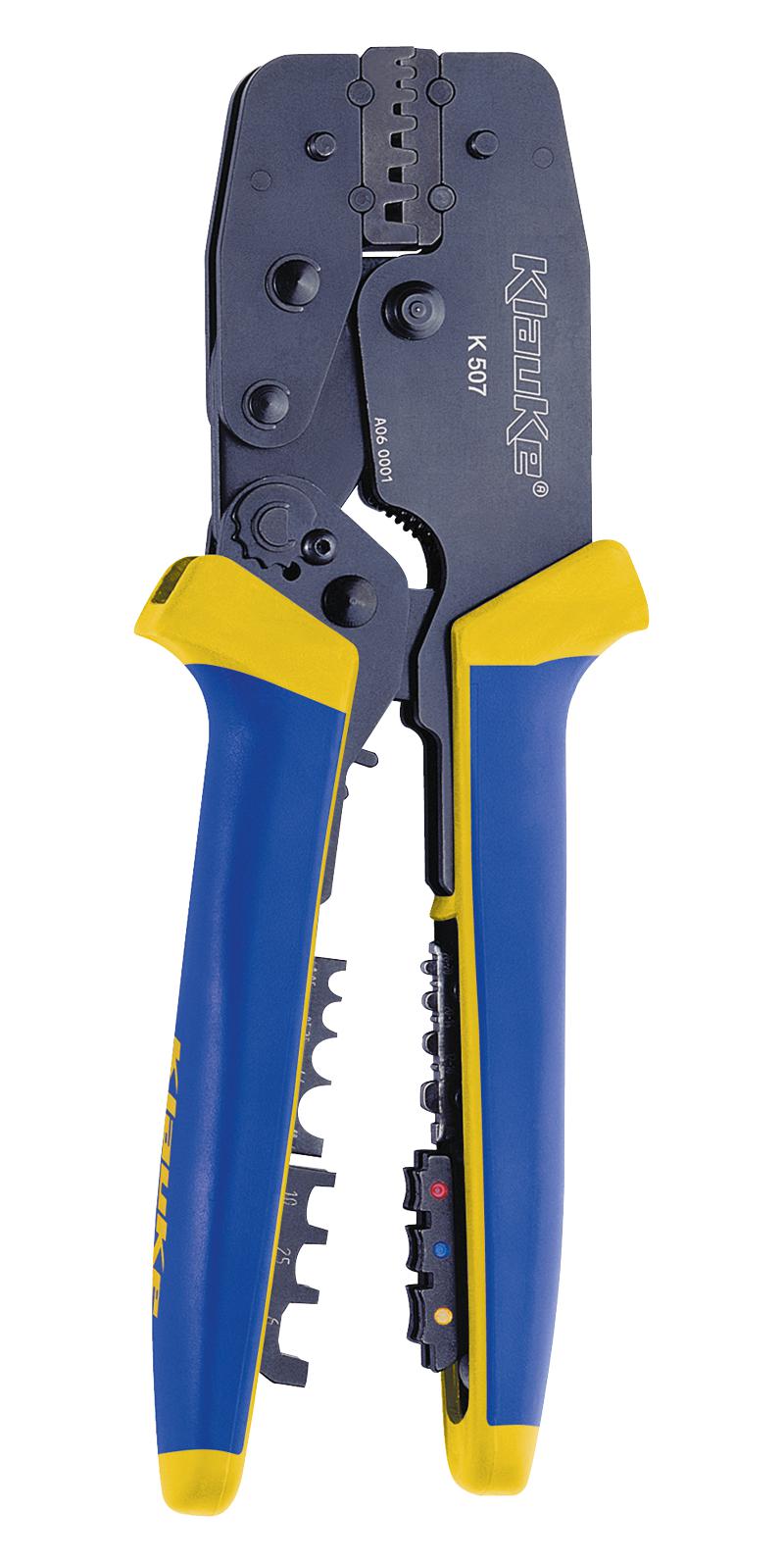 K507 CRIMP TOOL, RATCHET, 220MM, 0.14-10MM2 GUSTAV KLAUKE