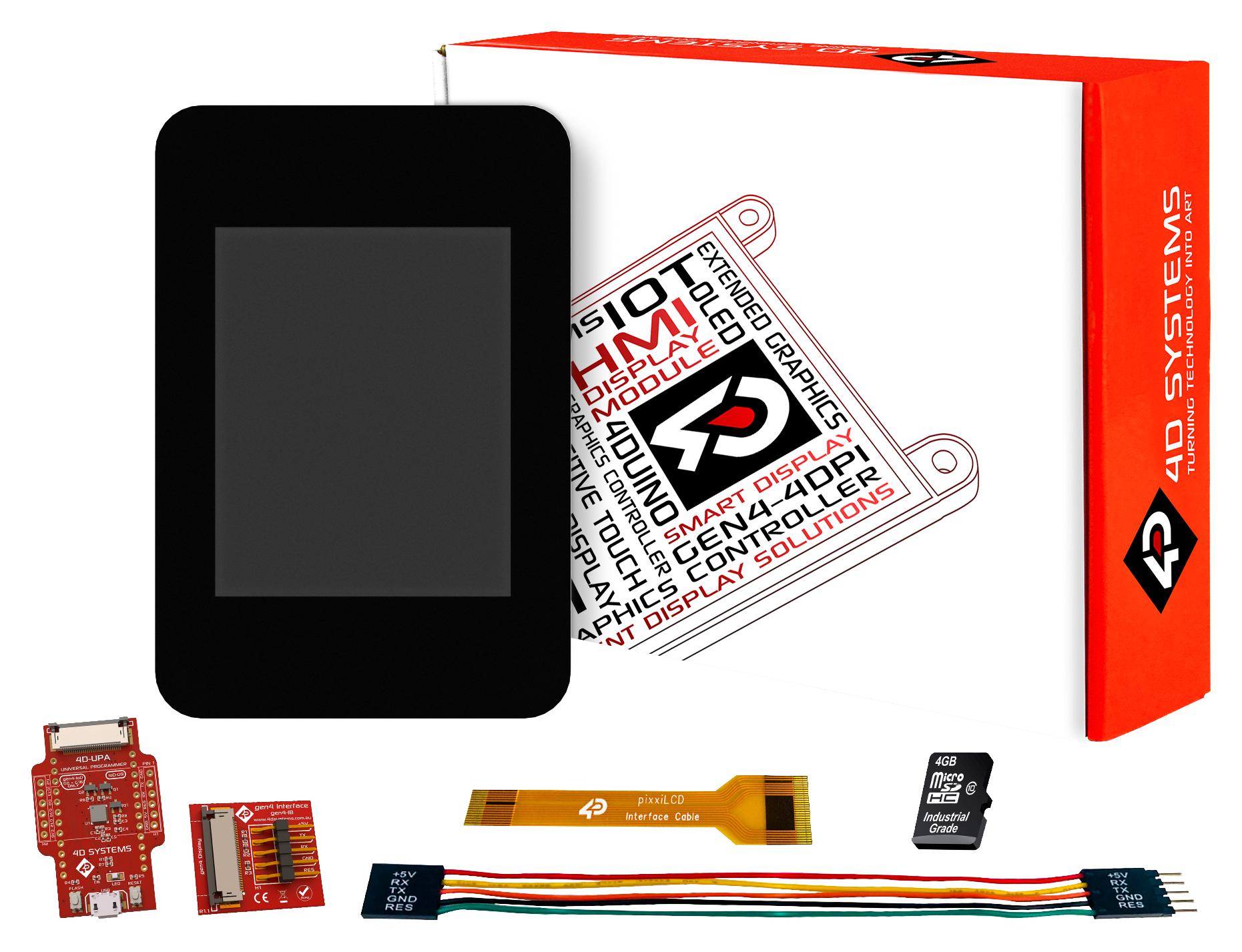 SK-PIXXILCD-20P2-CTP-CLB STARTER KIT, 2" GRAPHIC DISPLAY, CTP 4D SYSTEMS